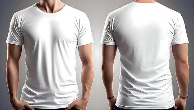 Maglietta bianca a maniche corte. Spazio per immagini. Ai generated.