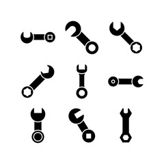 spanner icon or logo isolated sign symbol vector illustration - high quality black style vector icons
