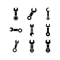 spanner icon or logo isolated sign symbol vector illustration - high quality black style vector icons
