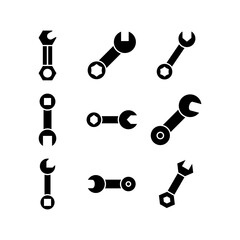 spanner icon or logo isolated sign symbol vector illustration - high quality black style vector icons
