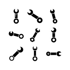 spanner icon or logo isolated sign symbol vector illustration - high quality black style vector icons
