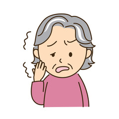 脳卒中により顔面片麻痺になったおばあさん