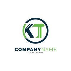 Fototapeta premium Initial Letter KT Circle Icon Vector Logo Template Illustration Design