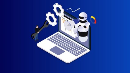 Human interactive tech interaction 3d animation in 4K UHD 3840x2160