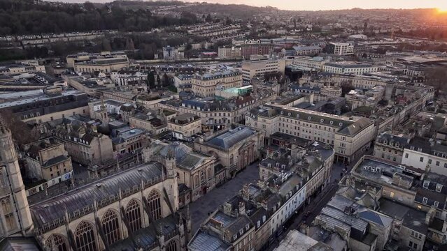 Bath Abbey during sunset time