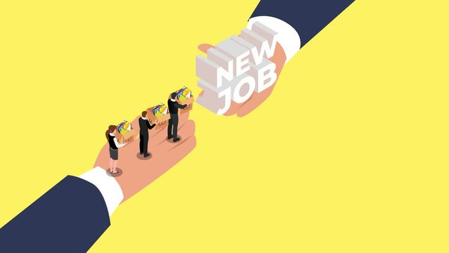 Boss offering a new job to employees 3d animation in 4K UHD 3840x2160