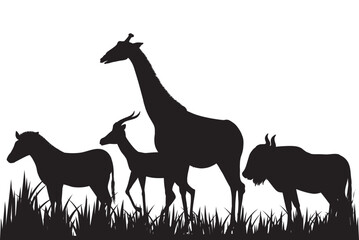 Fototapeta na wymiar cartoon wild animal silhouette