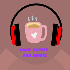 love coffee and music background