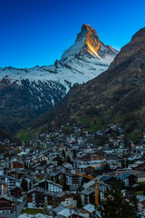 The world-famous of Switzerland, Zermatt village with Matterhorn background