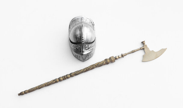 medieval weapon halberd isolated on white background