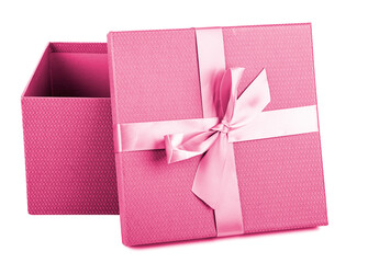 gift box with bow isolated on white background. Clipping Path