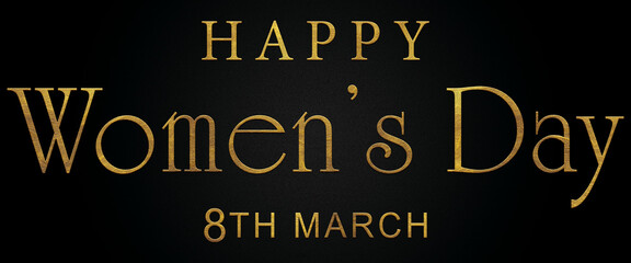 Happy women's day, 8th march Golden calligraphy design banner