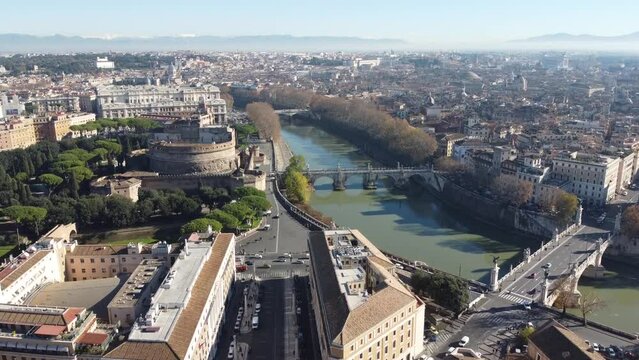 Aerial View of Rome and Vatican City