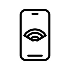 Icon smartphone, phone, Internet of thing, wireless, Wi-Fi, signal. vector illustration. editable file