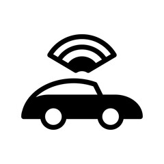 Icon Smart car, Internet of thing, wireless, Wi-Fi, signal. vector illustration. editable file