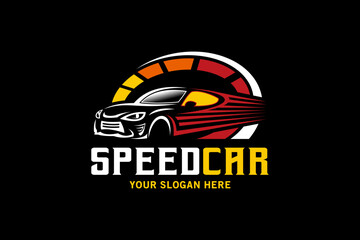 Speed ​​car logo design, car automotive logo template vector illustration