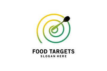 Food target logo design, modern abstract culinary target symbol icon