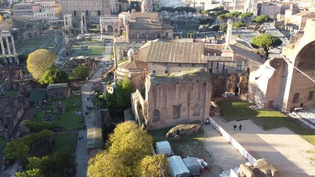 Aerial View of Rome Imperial Fora