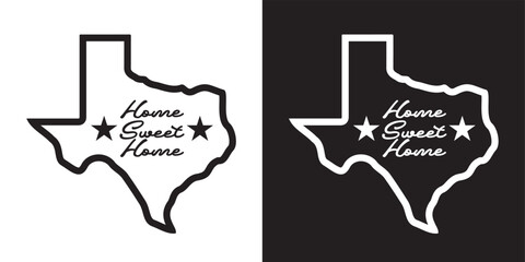 Home sweet home with state of texas map mono tone star hometown theme background for advertisement banner,brochure,website landingpage, notebook cover vector eps.