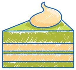 Tuinposter Cake in pencil colour sketch simple style © brgfx