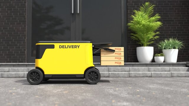 Self-delivery, Pizza Delivery Robot, Automated Delivery Robot