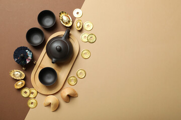 Fototapeta premium Concept of tea, asian tea, space for text