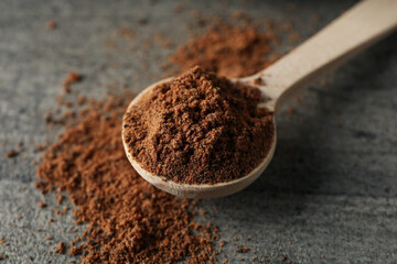 Concept of different spices and condiments, nutmegs