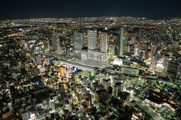 illumination, building, Japan,Night view,aerial photography,