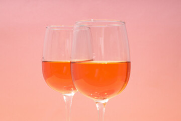 Glasses of wine, delicious alcohol drink in glasses