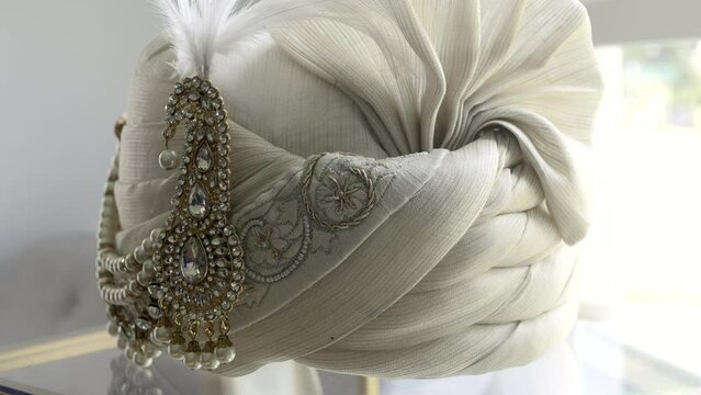 Male Traditional Indian Hindu Headdress (Sehra) For Wedding Ceremony