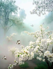Butterfly Bliss: A Beautiful Misty Morning