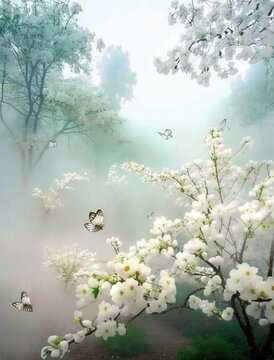 Butterfly Bliss: A Beautiful Misty Morning