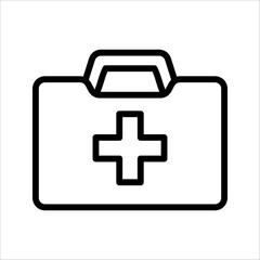 First aid icon, symbol cross safety medic, vector illustration on white background