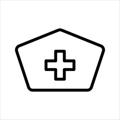 Fototapeta premium Nurse hat icon in trendy flat style design. Nurse hat icon for website design, vector illustration on white background