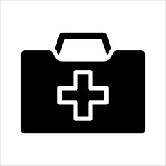 Obraz premium First aid icon, symbol cross safety medic, vector illustration on white background