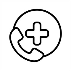 Medical Call Icon, Medical Assistance Call, Emergency call icon vector from hospital, vector illustration on white background
