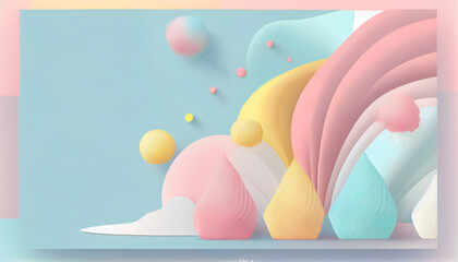 Template landing page. Blank for text. 3d illustration background. AI Generative