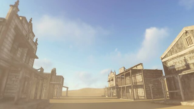 Abandoned Western Village 3D Video Animation