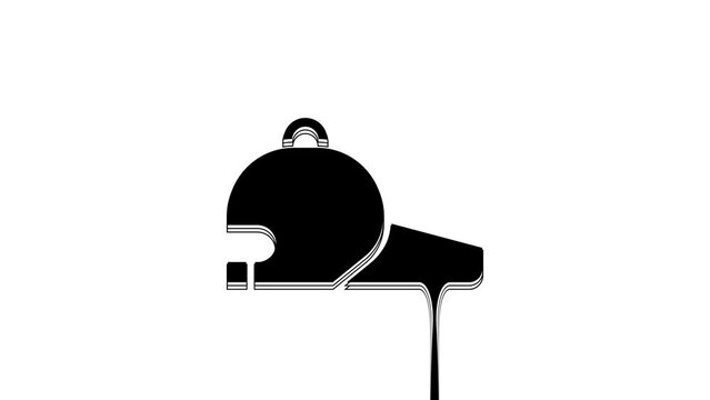 Black Baseball cap icon isolated on white background. Sport equipment. Sports uniform. 4K Video motion graphic animation