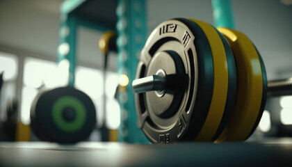 Fototapeta premium Sports equipment of the gym. Generative AI