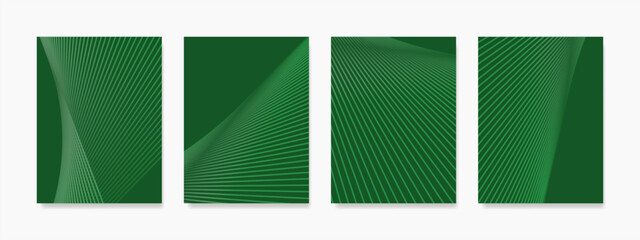 Artistic lines of wall art. Wavy greenish gradation lines. natural green color for wall decoration, covers, invitations, banners, placards, brochures, posters, cards, flyers, and related art.