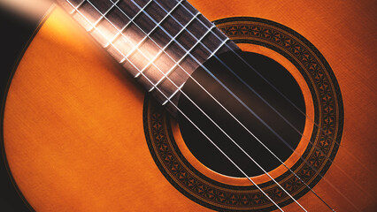 Obraz premium Close up acoustic guitar