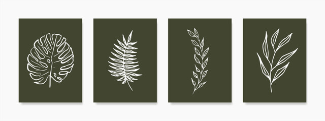 Leaves Illustration Wall Art. Home decor botanical illustration for wall decoration, covers, invitations, banners, placards, brochures, posters, cards, flyers, and related about art.