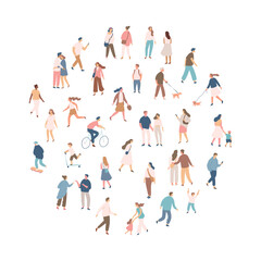 Fototapeta na wymiar Different People silhouette vector set. City crowd. Male and female flat characters isolated on white background.