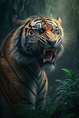 Tiger in the jungle,Generative AI
