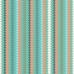 colorful triangles stripes with turquoise background seamless repeat pattern
