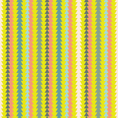 colorful triangles stripes with yellow background seamless repeat pattern