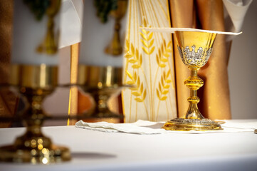 interiors and details in catholic church