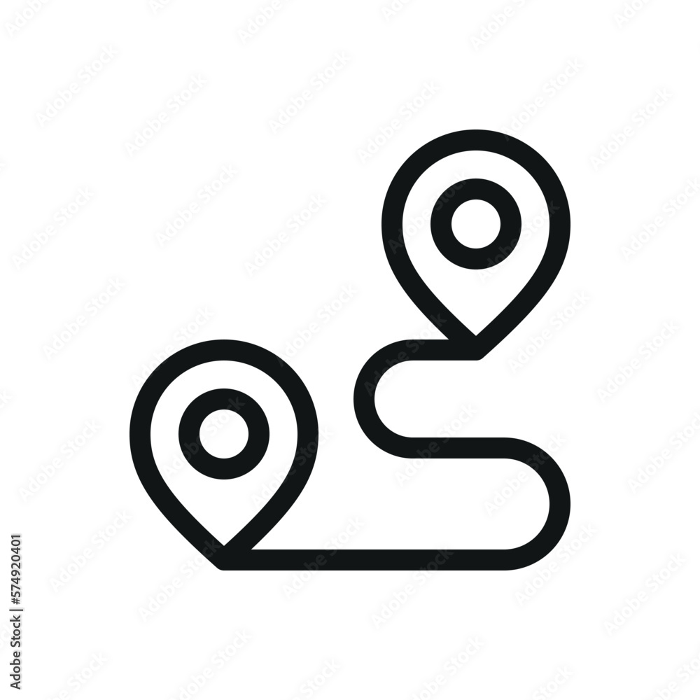 Poster path isolated icon, shipping route vector symbol with editable stroke
