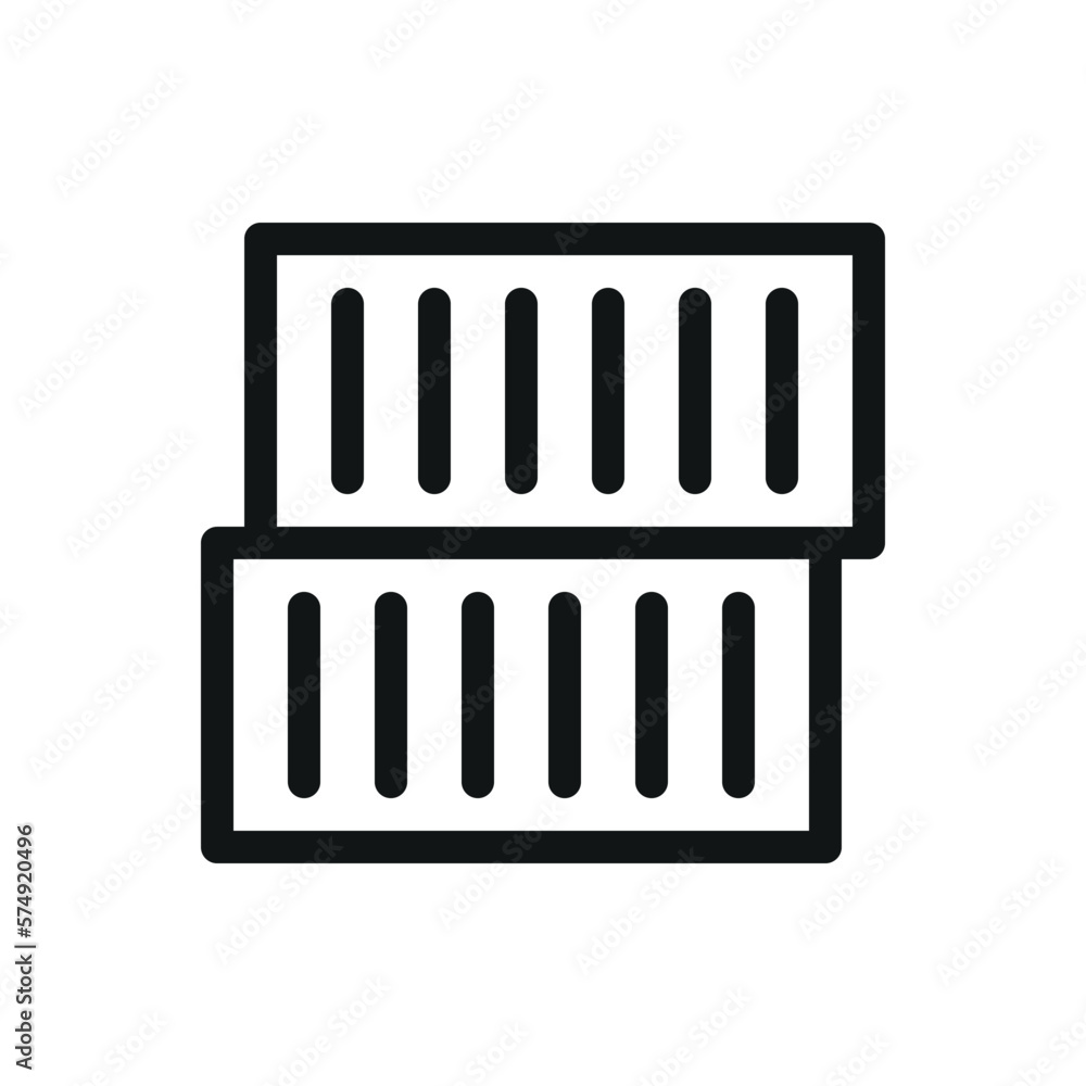 Poster shipping containers isolated icon, stacking intermodal container vector symbol with editable stroke